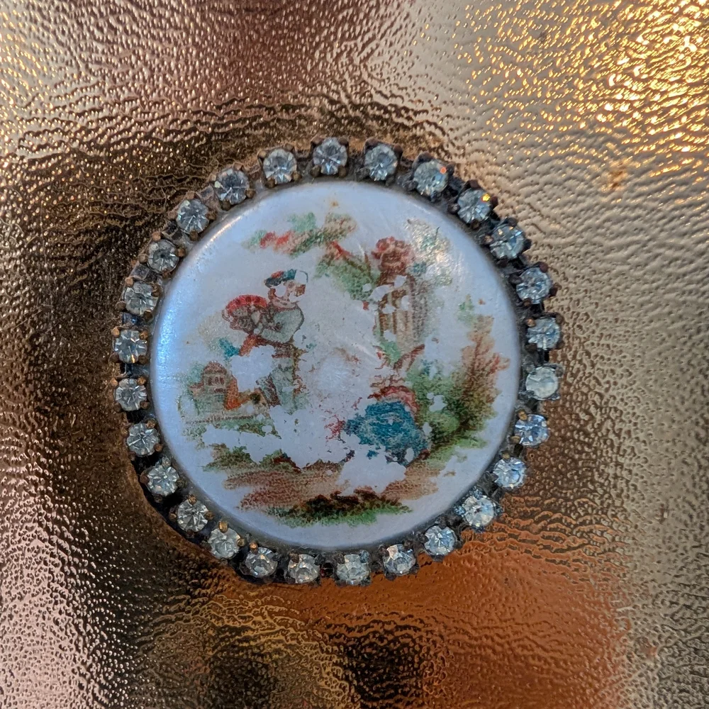 Tyrolean New York Vintage Rhinestone-Bordered Cameo Handbag